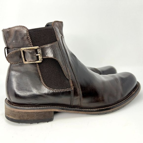 J & M Other - J & M Man's Size 12 M Ankle Boots Slip on Dark brown round toe heeled boots